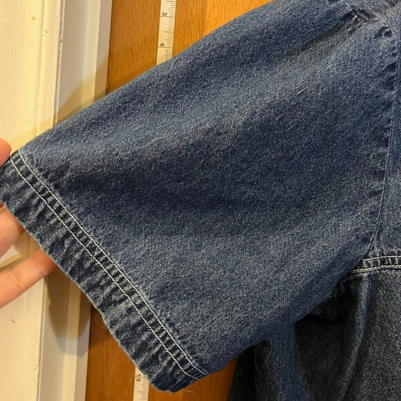 Size 18W - Jaclyn Smith - Vintage Blue Denim Short Sleeve Button-Down - Picture 3 of 5